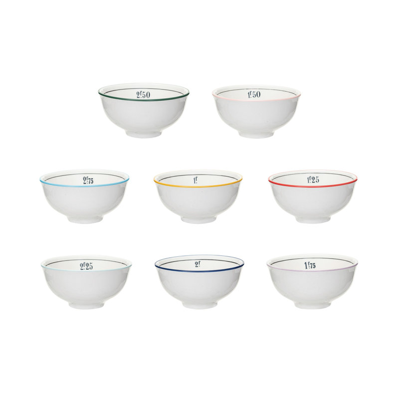 Stoneware Bowl Set With Factorial Numbers Design Styles