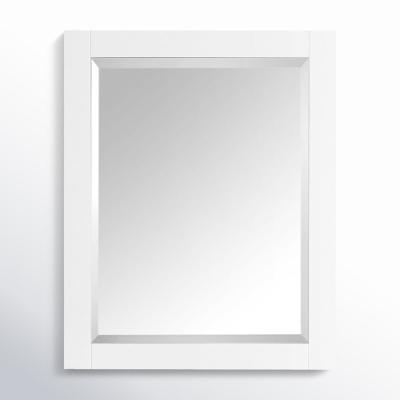Keira Solid Wood Rectangle Mirror, White