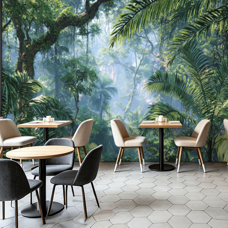 Papier peint adhésif pelez et collez, forêt tropicale humide, adhésif et amovible, 68.88" L x 96" W