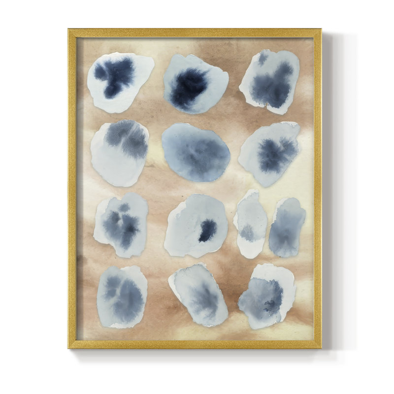 Tiled Serenity Fragments I Framed Print - Solid Wood, H 21 po x l 17 po, Doré