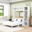 Lit escamotable en bois avec tablettes de rangement et bureau-2036453788-2036453787