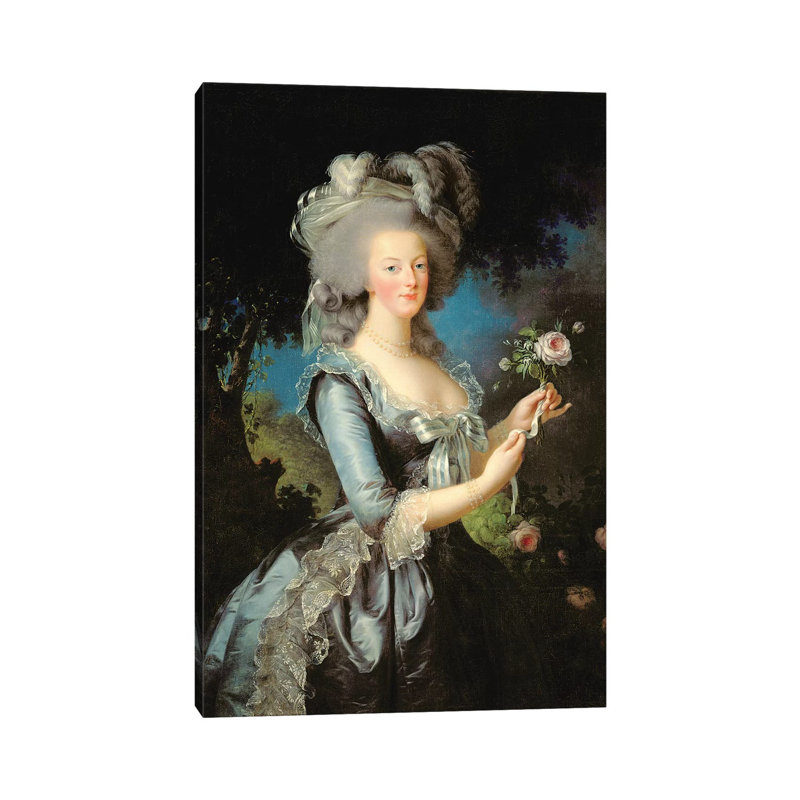 Marie Antoinette With A Rose, 1783 by Elisabeth Louise Vigee Le Brun - Wrapped Canvas Painting