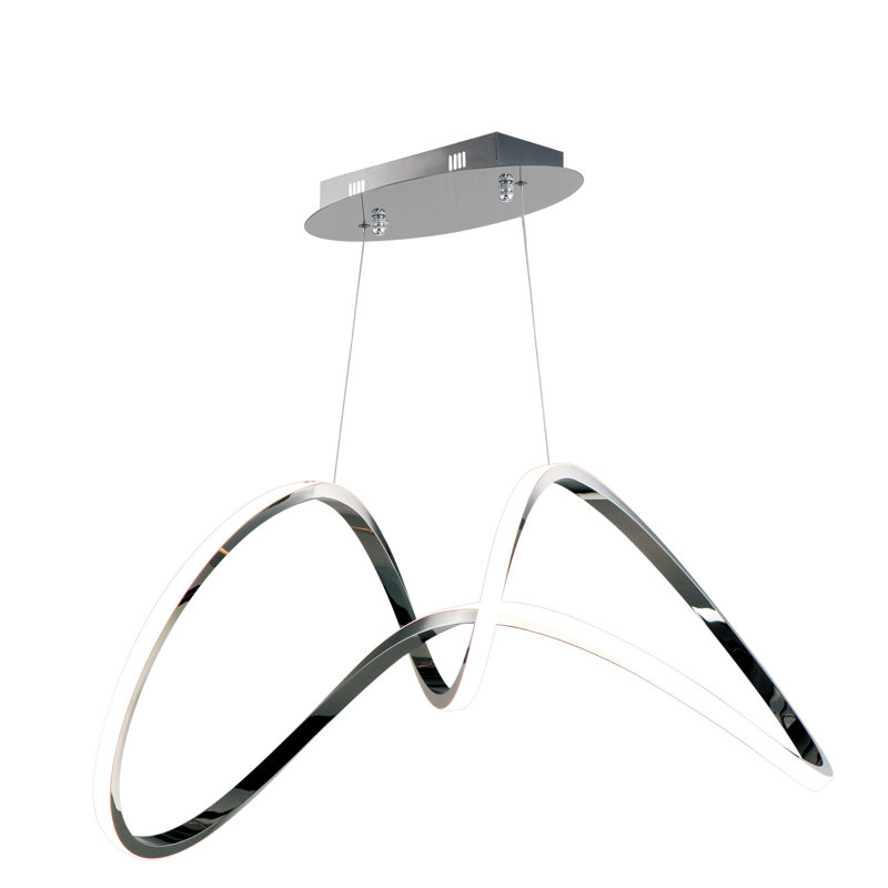 Luminaire suspendu géométrique à 1 lumière Kayelani, Noir chromé