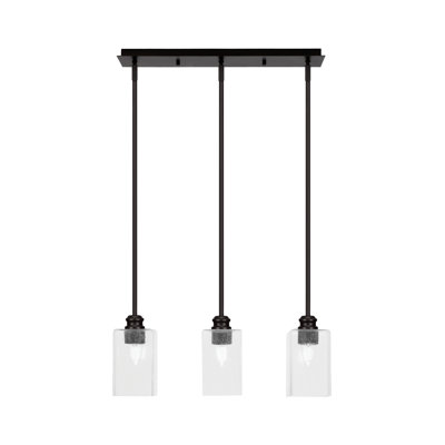 Edge 3 Light Linear Pendalier Shown With 4" Bubble Glass