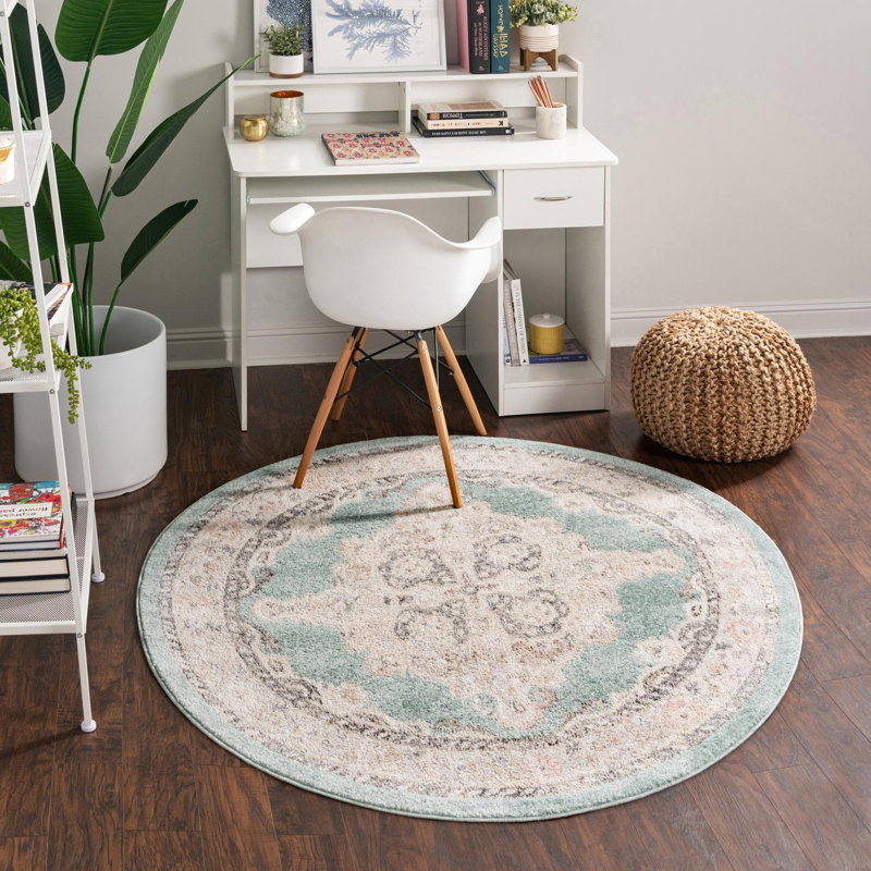 Sascha Oriental Indoor Rug, Round 5'