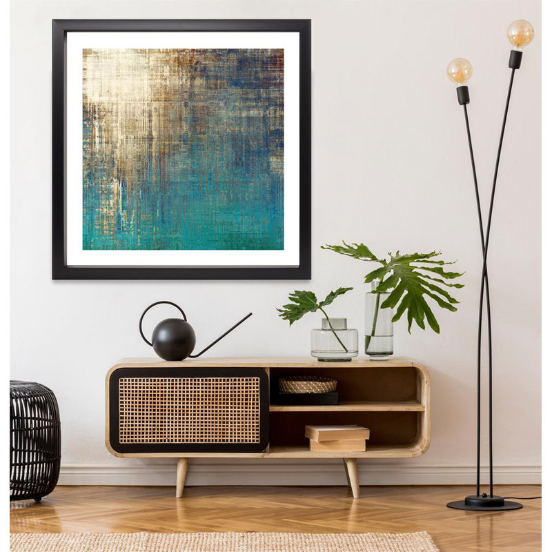 Textured Abstract 2 - Single Picture Frame Print, 205.74 cm H x 205.74 cm W, Gloss Black