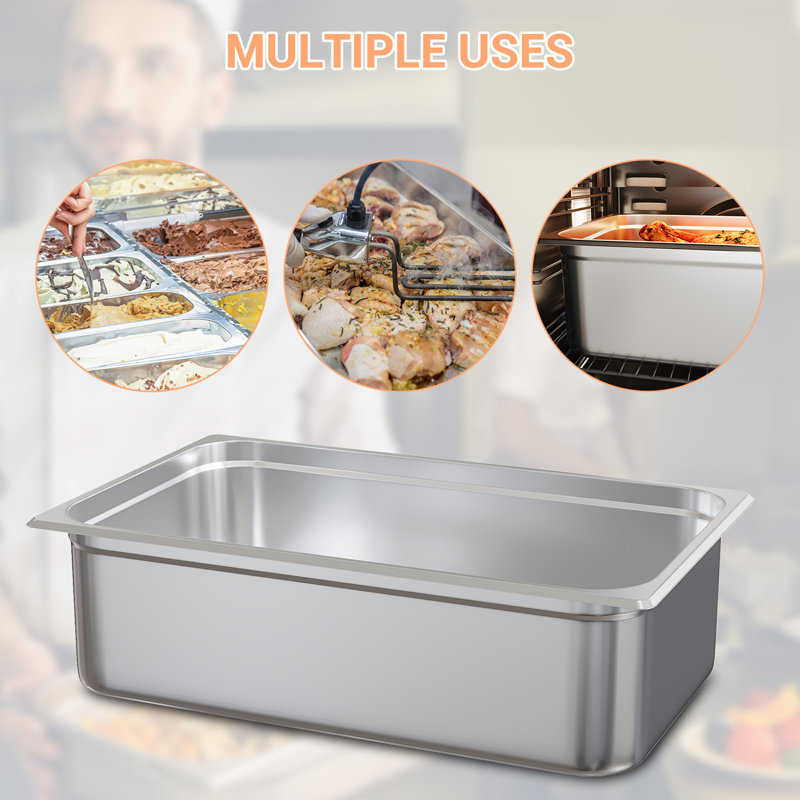 East Urban Home Stainless Steel Tray, 5cm H x 53cm W x 32.5cm D