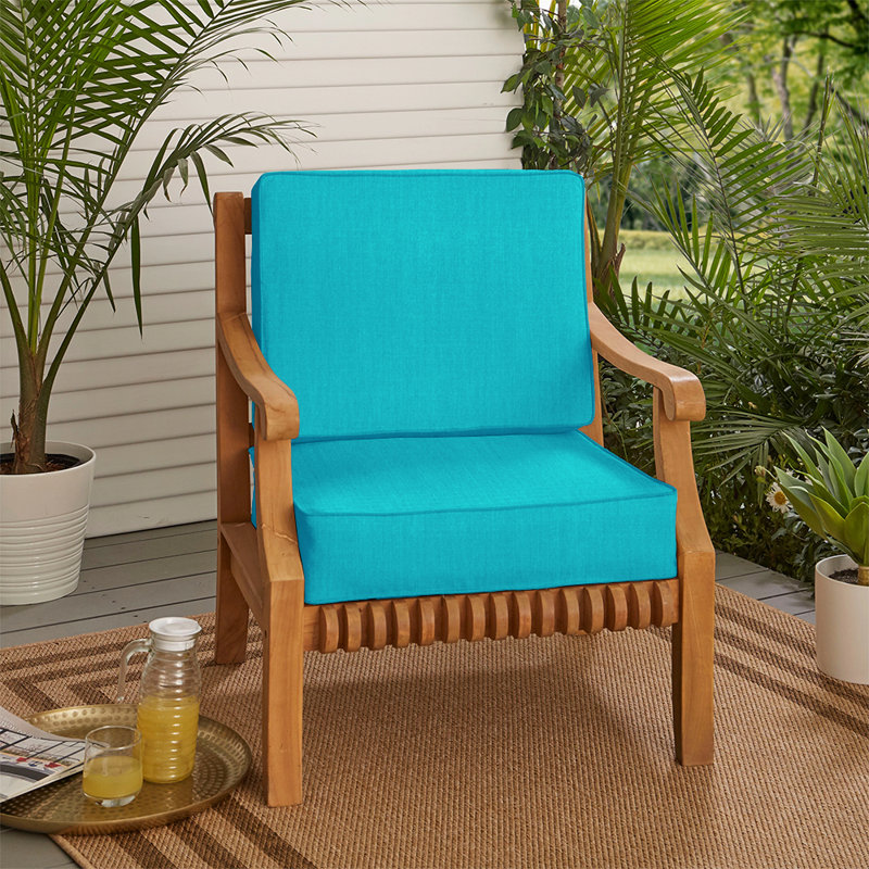 Coussin de dossier extérieur, Turquoise, 21 po x 21 po