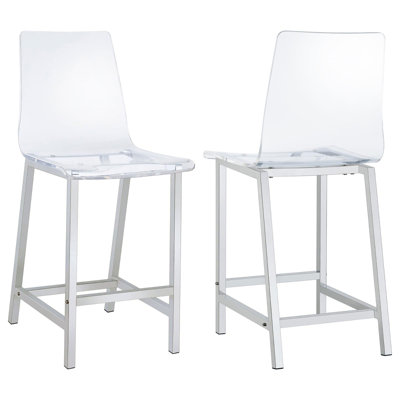 Clear Counter Height Stools (Set of 2)