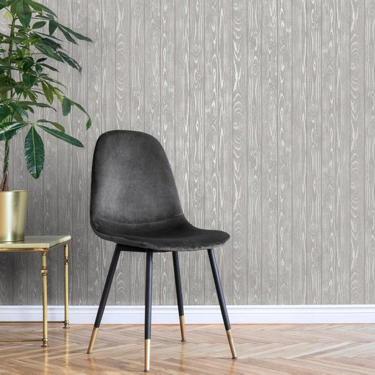 Metallic Wood Charcoal Luxury Wallpaper