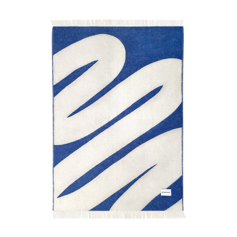 Throw Blanket, Blue/White