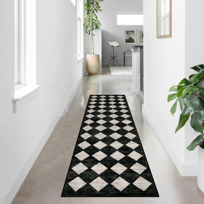 Geometric Machine Tufted 61cm X 244cm Area Rug