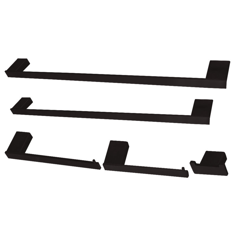 Kingston Brass Metzinger 5-Piece Bathroom Hardware Set, Matte Black