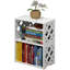 Petite bibliothèque pour petits espaces, bibliothèque blanche à 2 niveaux, ...