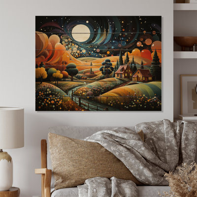 «Stillmann Farmhouse Farmstead Abstraction Pointillism II» sur impression sur bois