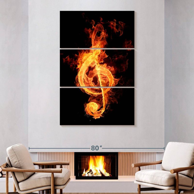 Abarca Flaming G Clef, 74" H x 48" W