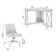 Egils 34W X 34D Small Corner Desk And Chair Set In Washed Grey, Farmhouse Workspace Solution For Home Office