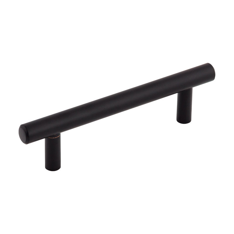 Modern Black Steel Bar Pull with Mounting Hardware