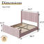 Lit rembourré avec tête de lit capitonnée verticale et pied de lit 22 po-1225897004-1225897000