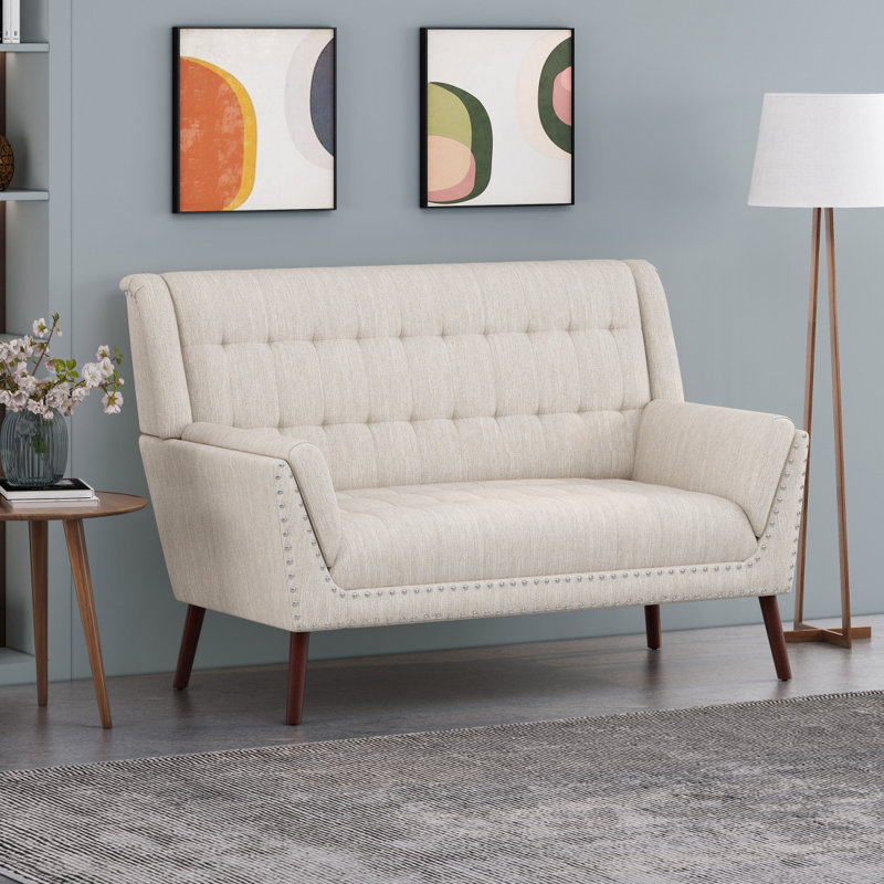Canapé à accoudoirs évasés, Beige