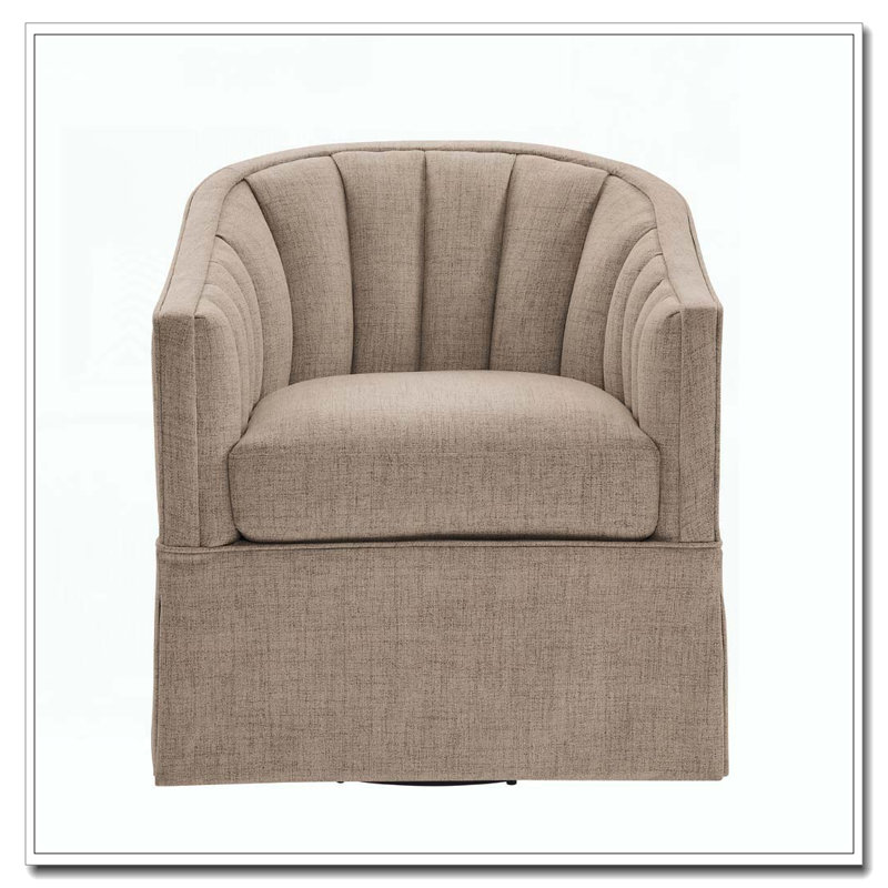 Fauteuil d'appoint pivotant à jupe, Gris Pierre