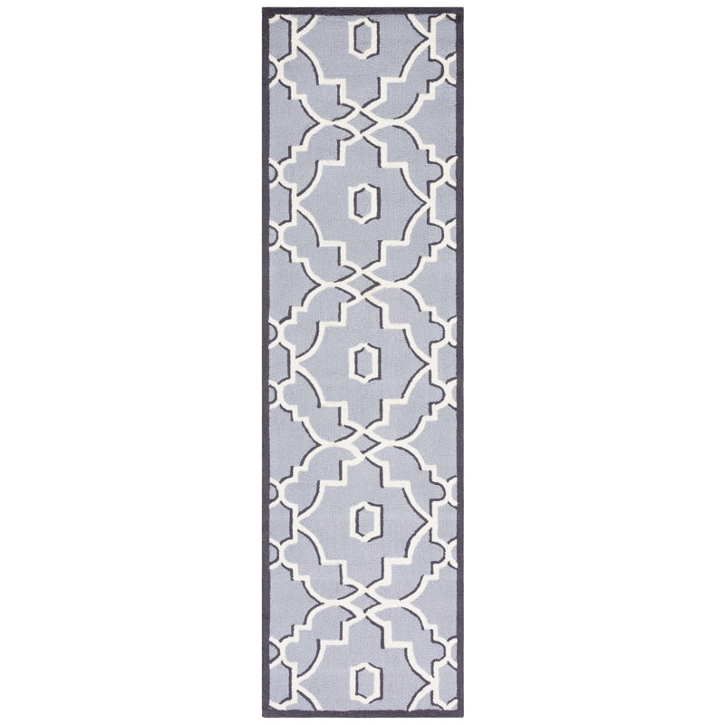 Ocilla Hand Hooked Performance Geometric Rug, Runner 2'3" x 8'
