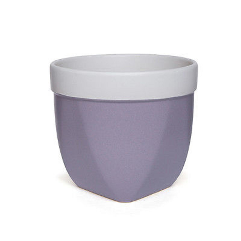 Pot de fleurs en céramique, Gris, H 6 po x l 6,5 po x P 6,5 po