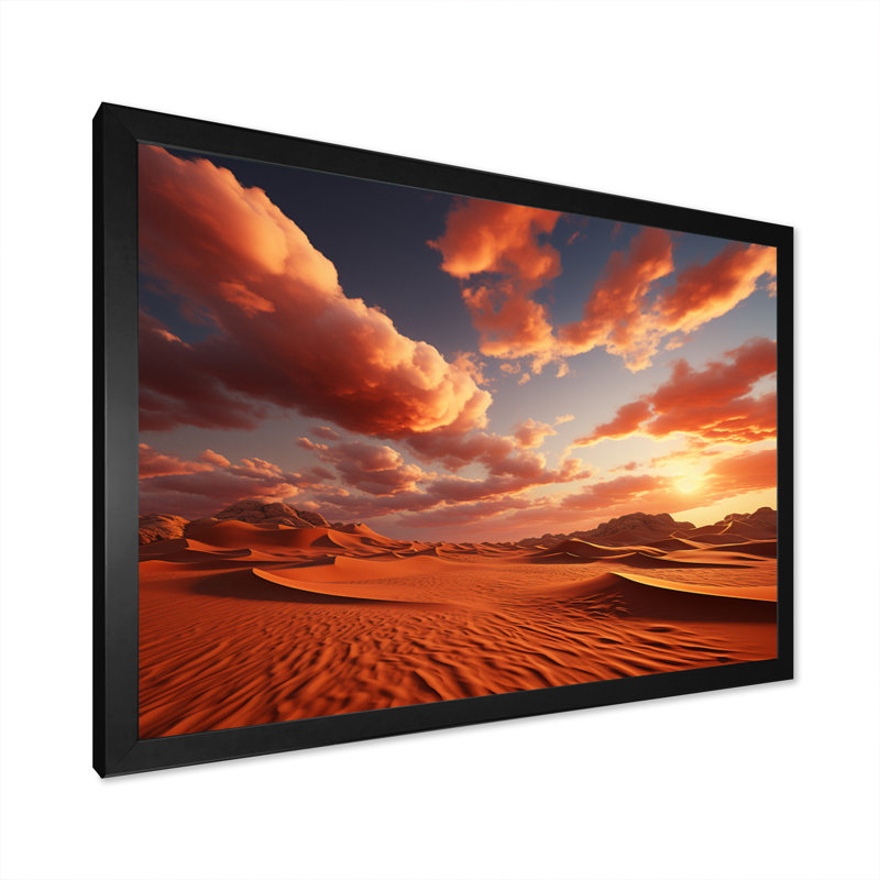 «African Sahara Dreams III», reproduction sur toile, Cadre simple noir, H 30 po x l 40 po x P 1,5 po