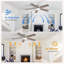 Ventilateur de plafond moderne à 5 pales avec lumière DEL et télécommande Derick-369074901-381123692