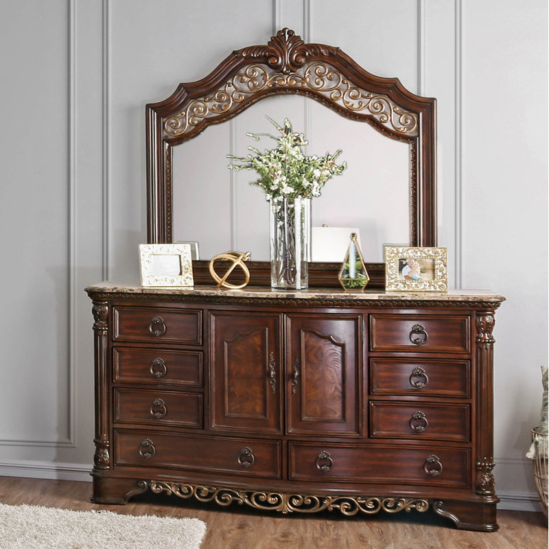 Commode 8 tiroirs avec miroir Fanechka