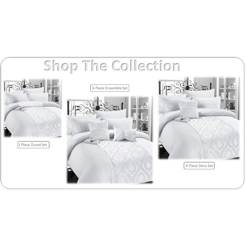 Adonica Damask Square Throw Cushion Cover, White