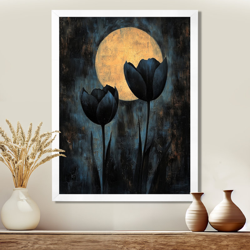 Jenssen - Art mural floral, H 32 po x l 16 po, Reproduction encadrée d'une seule photo, Blanc