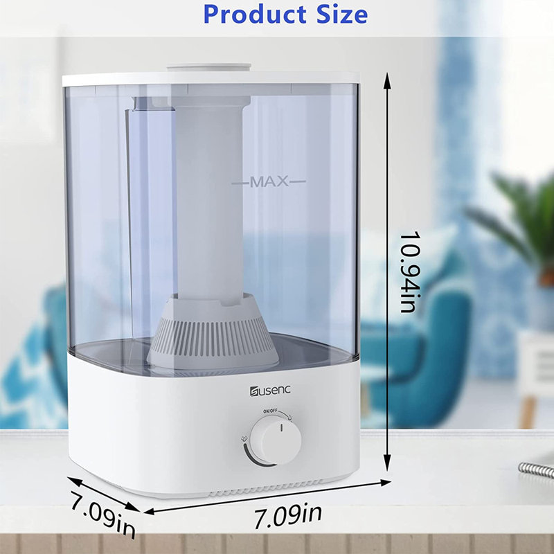 Humidificateurs pour chambre à coucher, humidificateurs à brume fraîche de 3,5 L à remplissage par le haut avec filtre