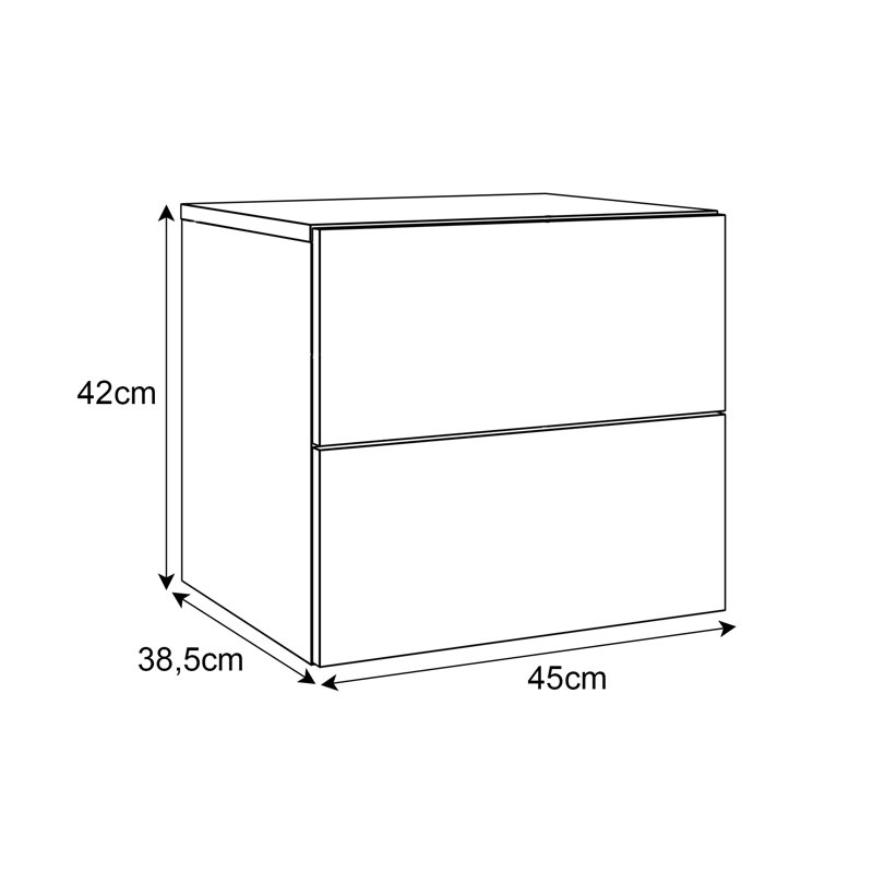 Varonique 2 Drawer Bedside Table