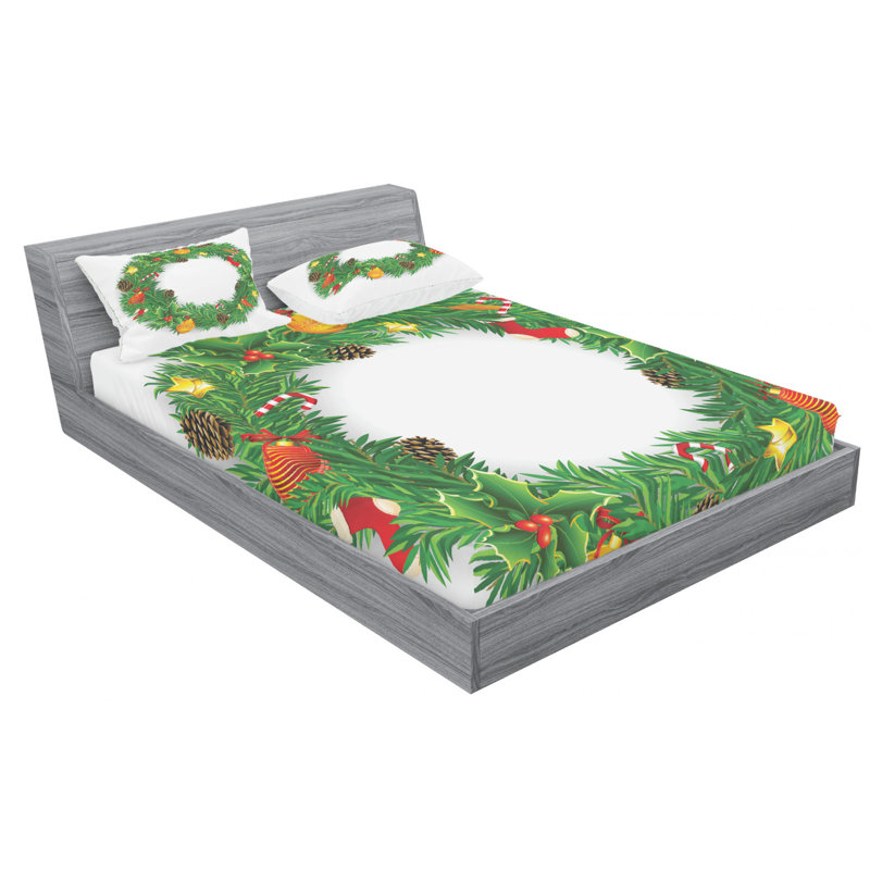 Microfiber Floral Sheet Set, Full Sheet Set with Fitted Sheet