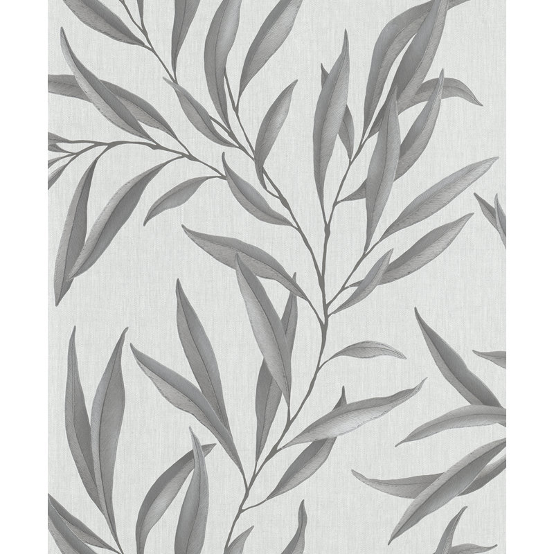 Floral Double Roll, White/Gray/Silver