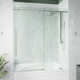 Elan E-Class 56-60" W x 66" H Sliding Frameless Tub Door with 3/8" Clear Glass