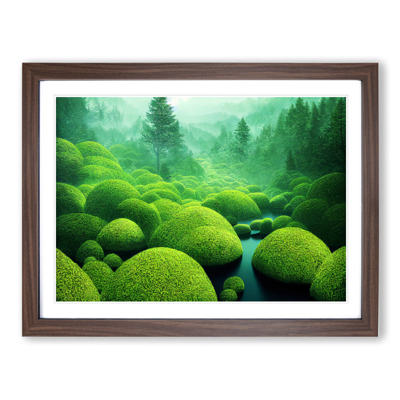 Euphoric Forest - Framed Print, 34cm H x 46cm W x 2cm D, Walnut