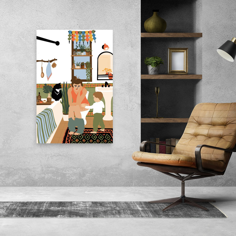 Art mural moderne avec maman, H 48 po x l 32 po