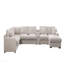 Canapé modulaire en chenille de 141,5 po en chenille beige avec méridienne, porte-gobelets et ports de recharge-418017154