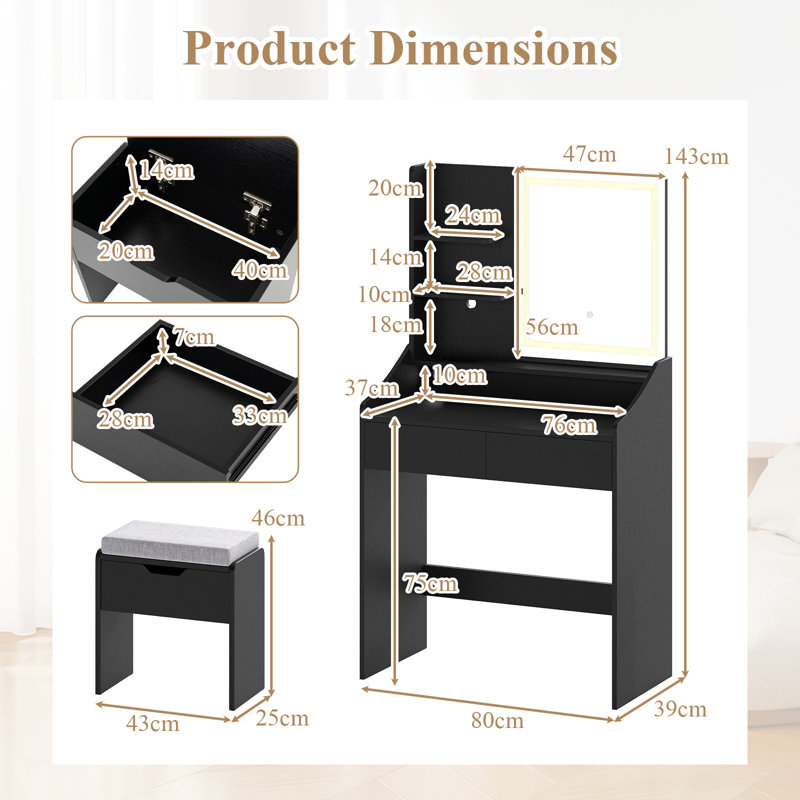 Dressing Table, Black