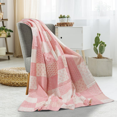 Advika Handmade Kantha Cotton Throw Blanket
