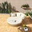 Lit de jour double en rotin d'extérieur avec auvent rétractable en osier, 4 coussins, beige - convient pour la pelouse, le jardin, la cour, le porche et la piscine