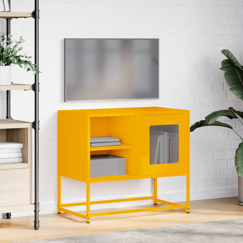 Unfinished TV Stand for TVs up to 28", Mustard Yellow