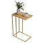 Table de bout en forme de C Bridgeview - Table d'appoint en bois de manguier avec cadre en fer doré pour canapé, causeuse ou lit - Mobilier de salon moderne