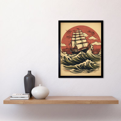 Tiponya Ship Sailing In Rough Sea Waves - Single Picture Frame Print