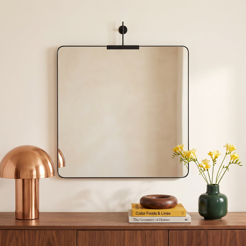 Frida Square Mirror, Black