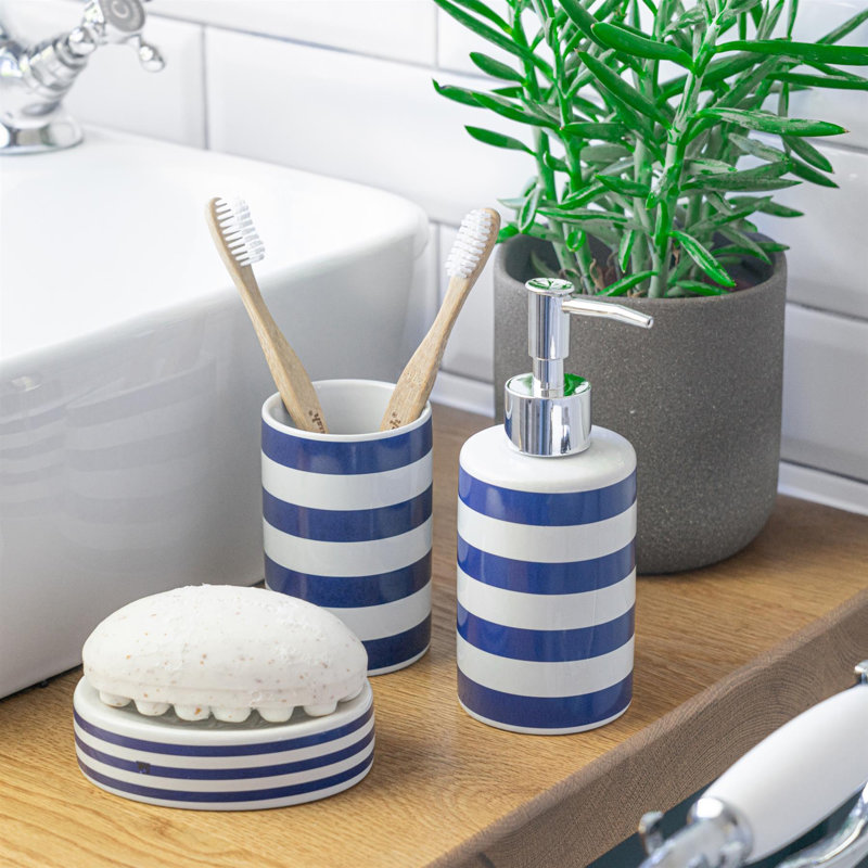 Harbour Housewares - Ceramic Toothbrush Holder, Navy