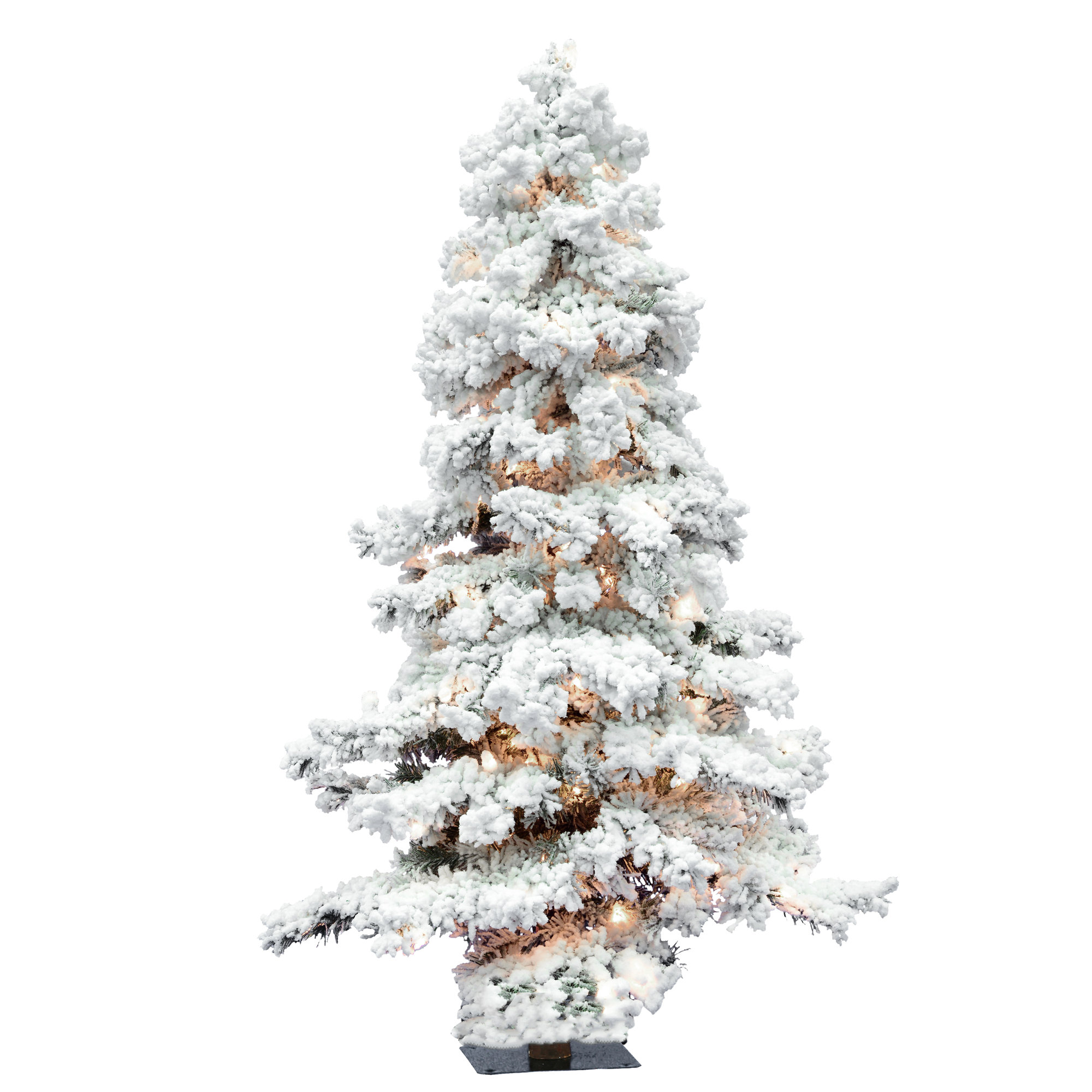 Flocked Spruce Alpine Artificial Christmas Tree, 7' H
