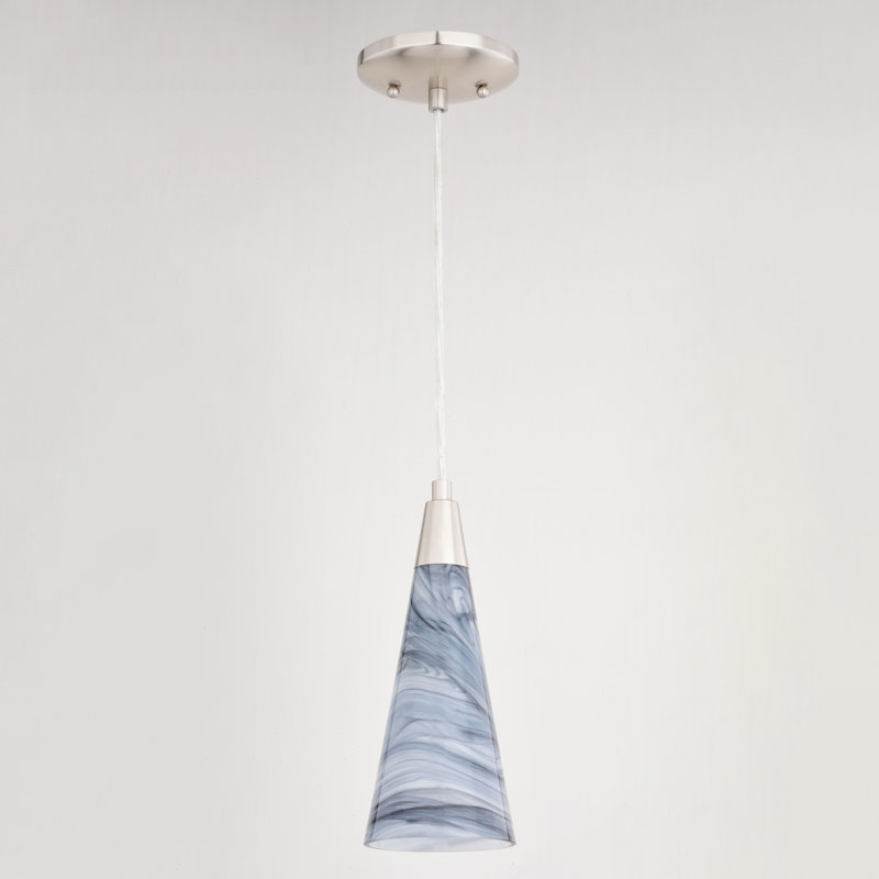 Luminaire suspendu 1 lumière Milano, Nickel satiné